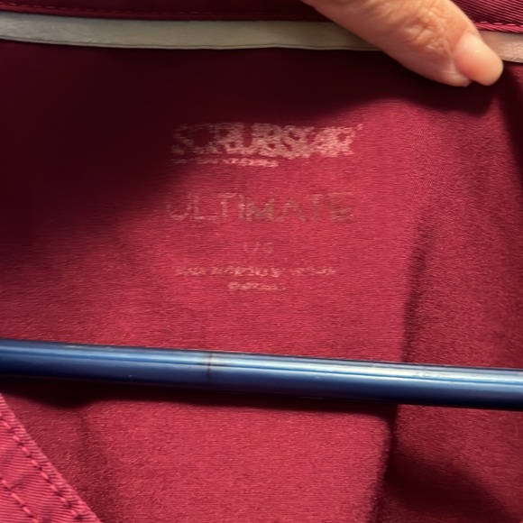 Cherokee Women's Burgundy Scrub Top - Picture 2 of 3